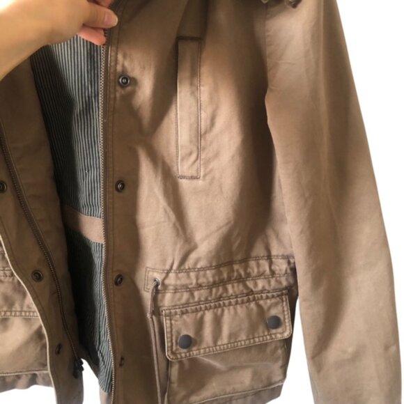 Loft 100% Cotton Military Coat Jacket Size M Brown Classic - Picture 4 of 9